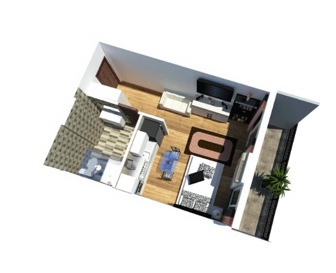 单间, 36.4 m²