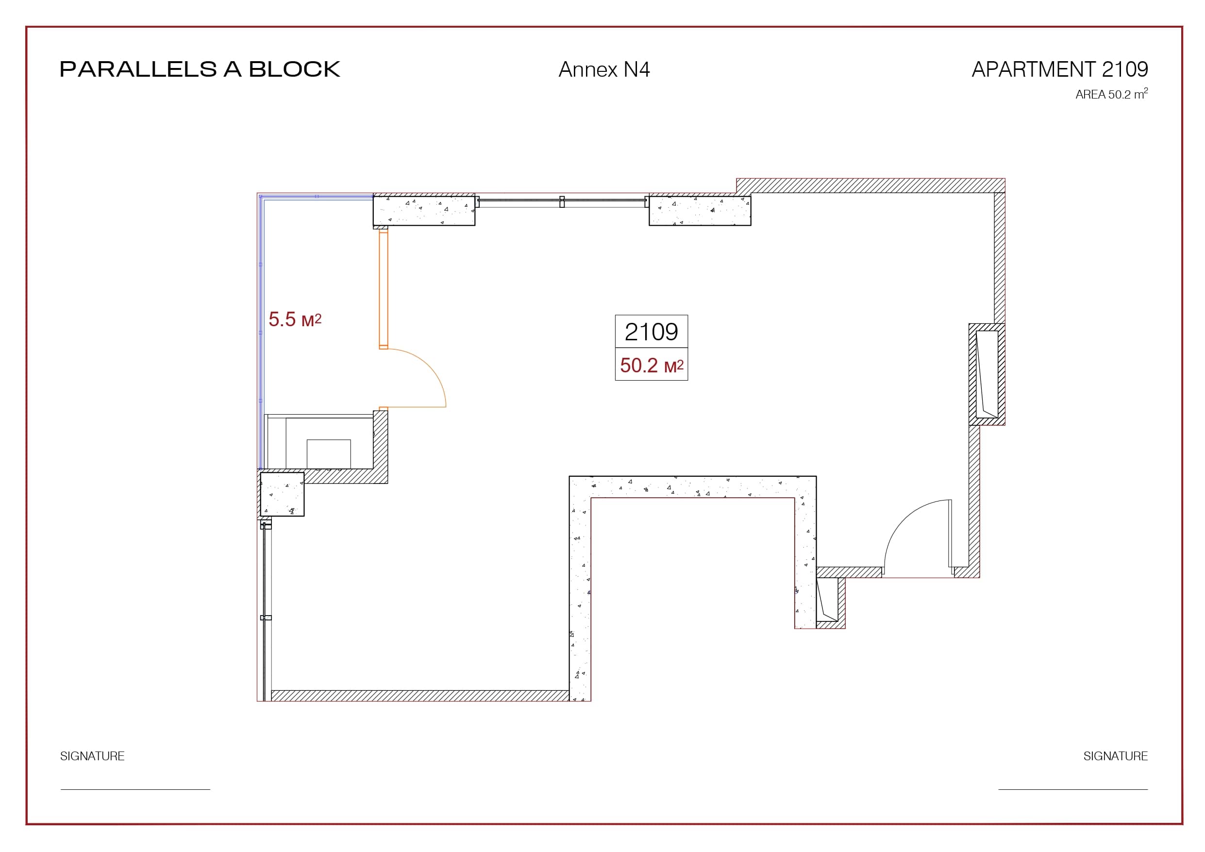 1-room, 50.2 m²