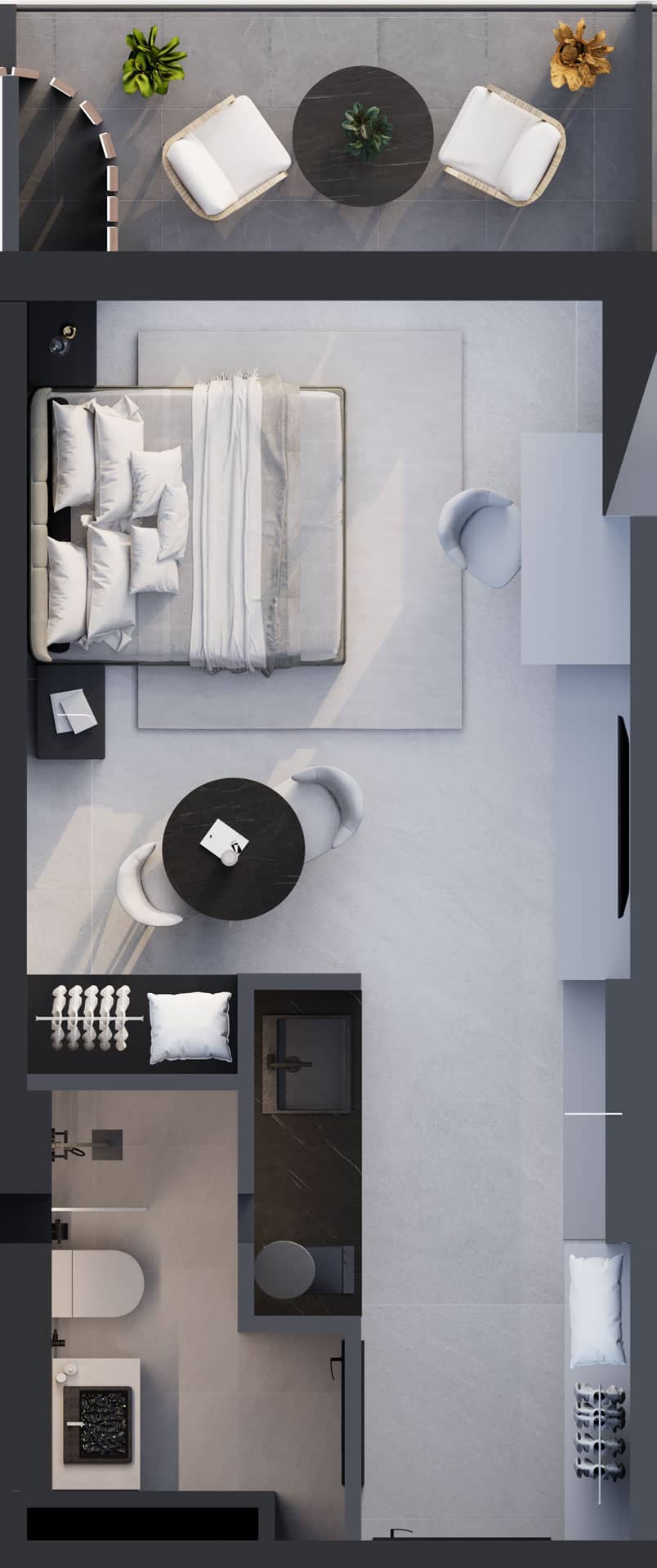 一居室, 35 m²