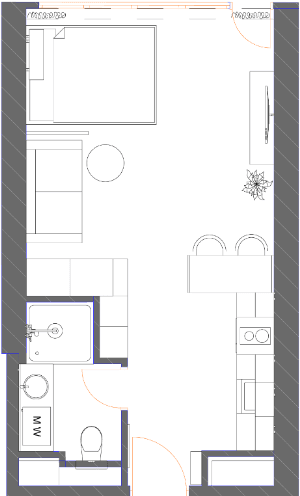 Студия, 34.9 м²