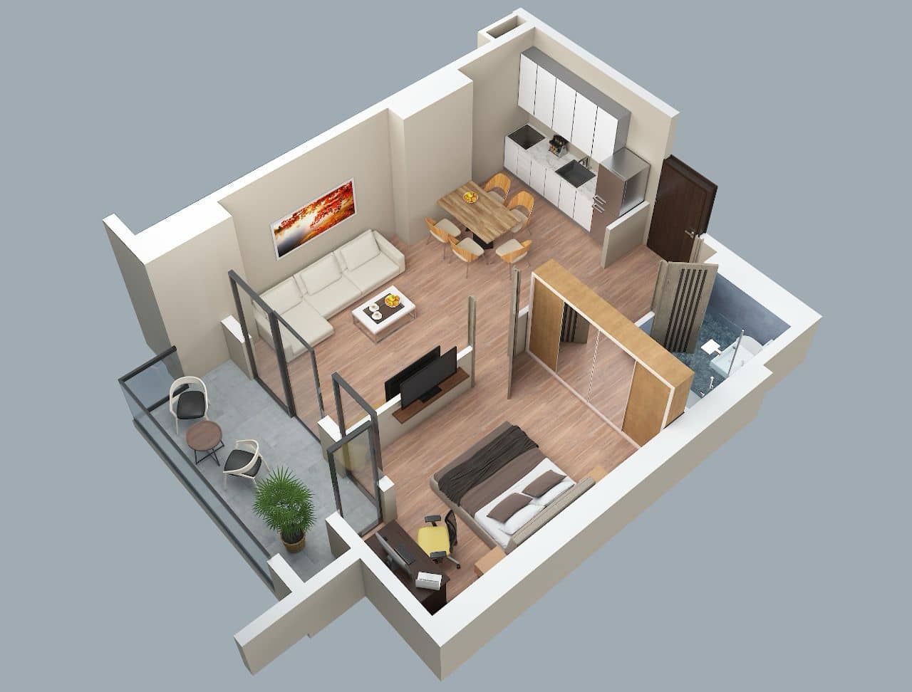 1-комн., 54.4 м²