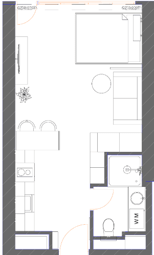 Studio, 34.9 m²