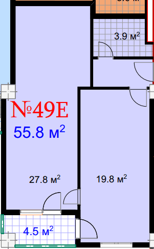 1-комн., 60.3 м²