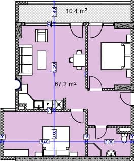 2-комн., 77.6 м²