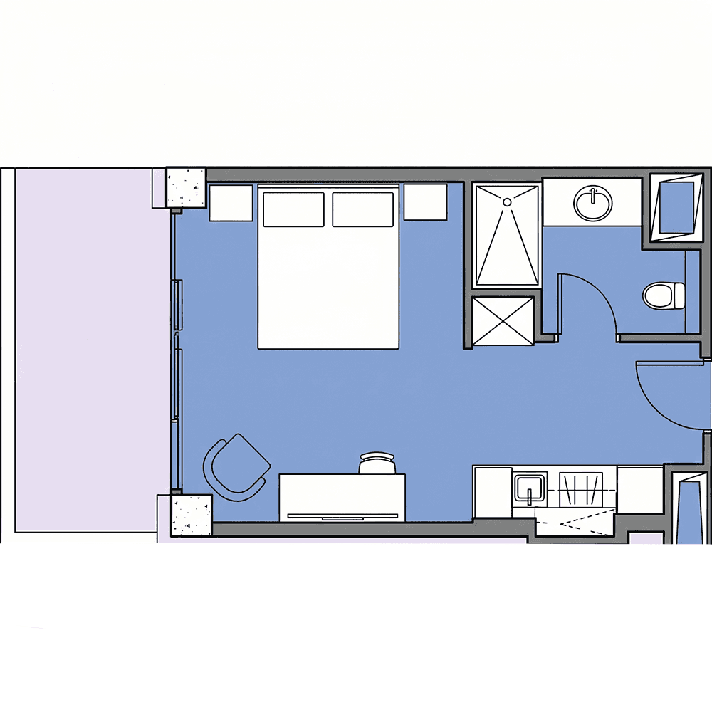 单间, 35.5 m²