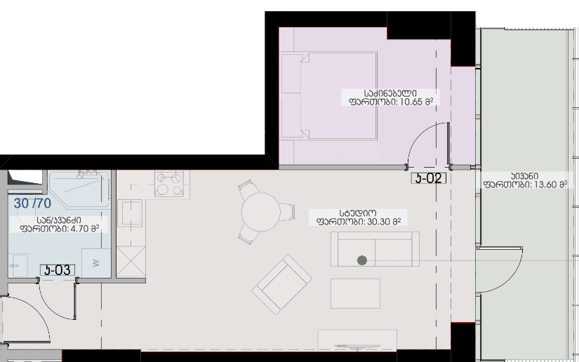 1-комн., 59.3 м²