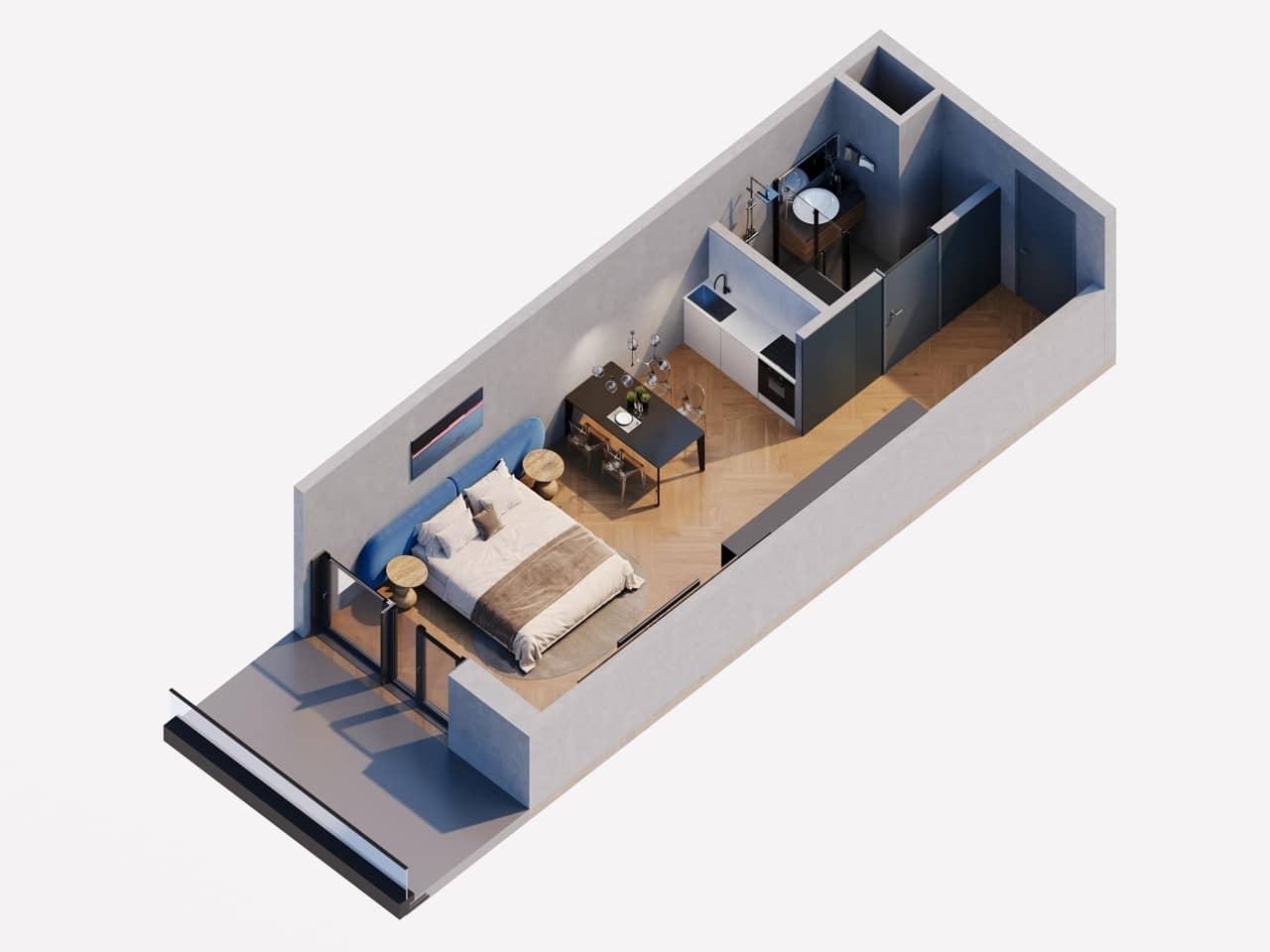 Студия, 43.8 м²