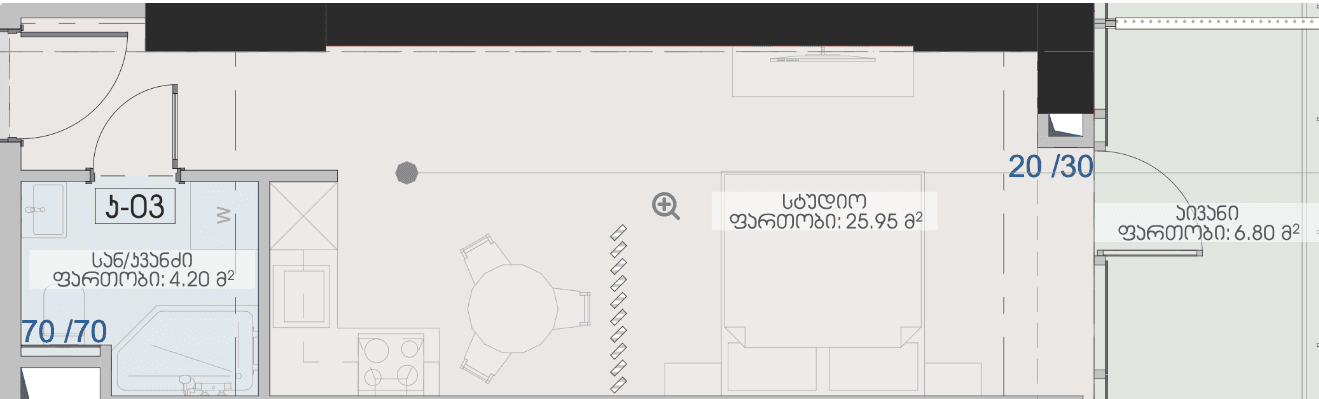 Студия, 37 м²