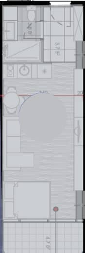 Studio, 37.5 m²