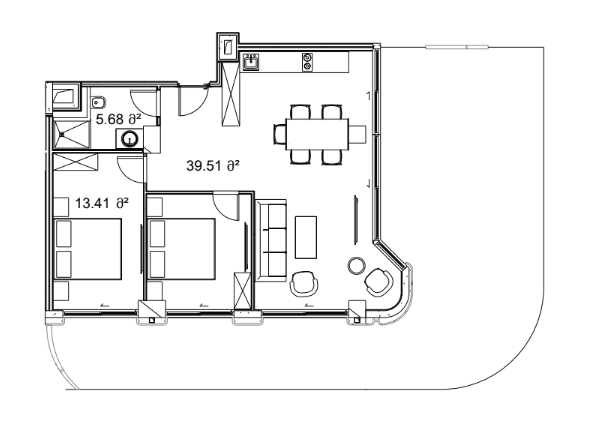 两居室, 134.3 m²