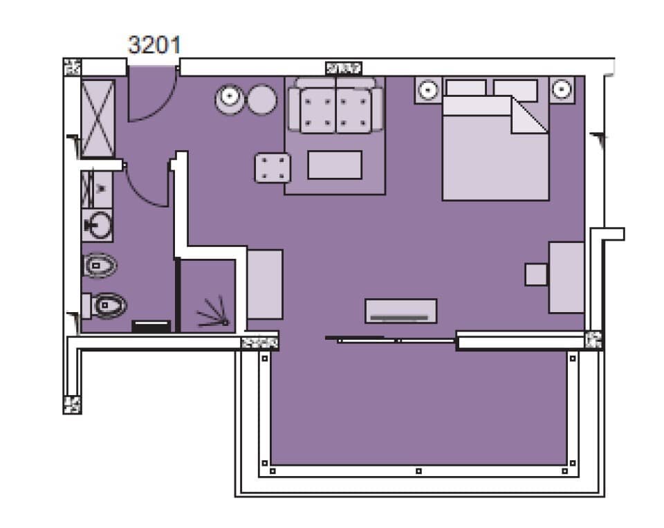 Студия, 47.7 м²