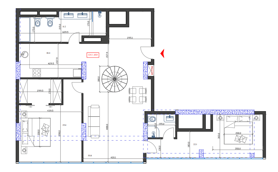 2-комн., 124.1 м²