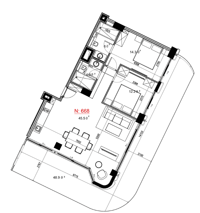 2-комн., 106.6 м²