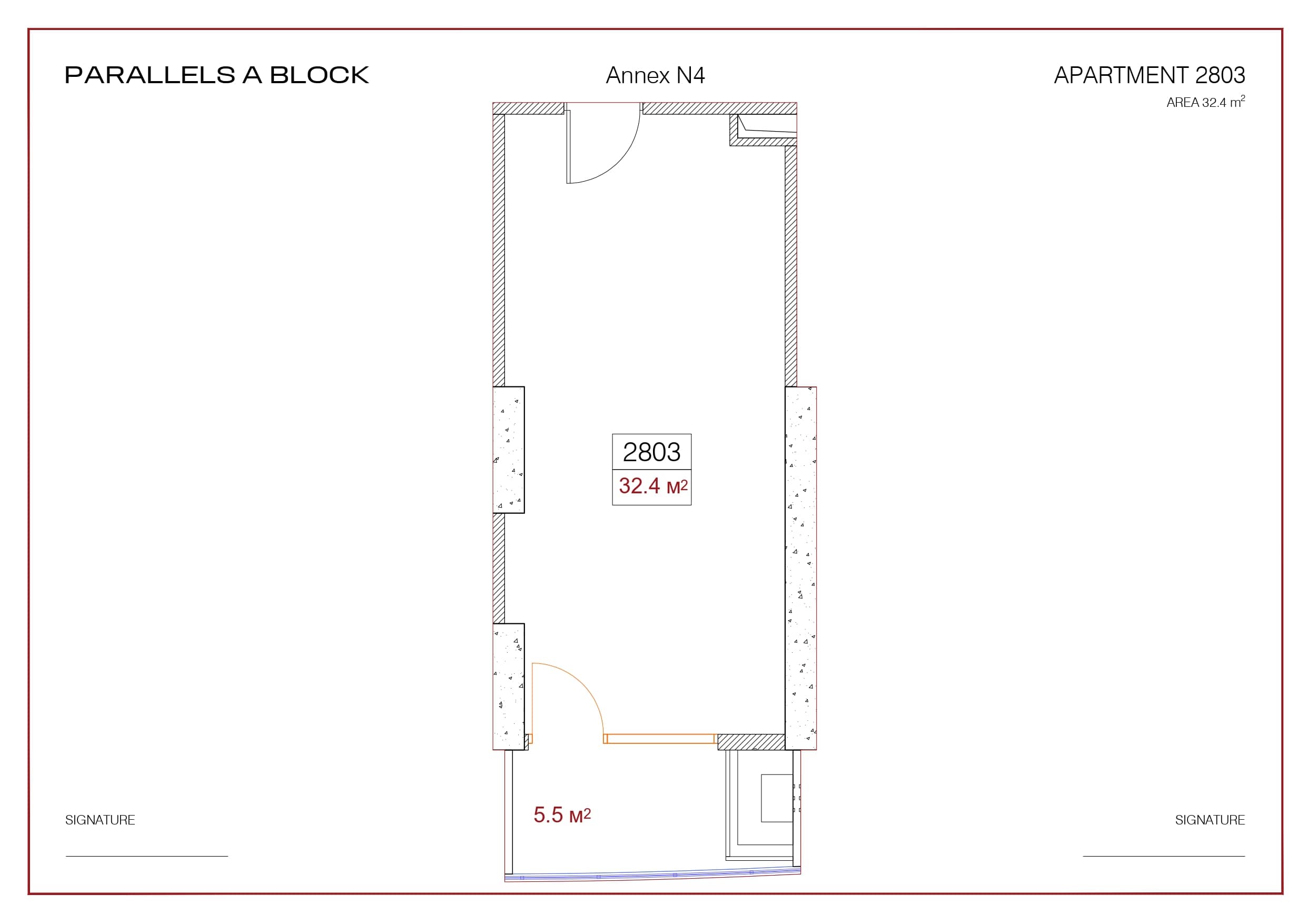 Студия, 32.4 м²