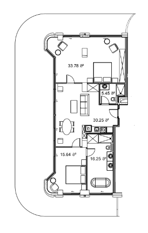 两居室, 199.5 m²