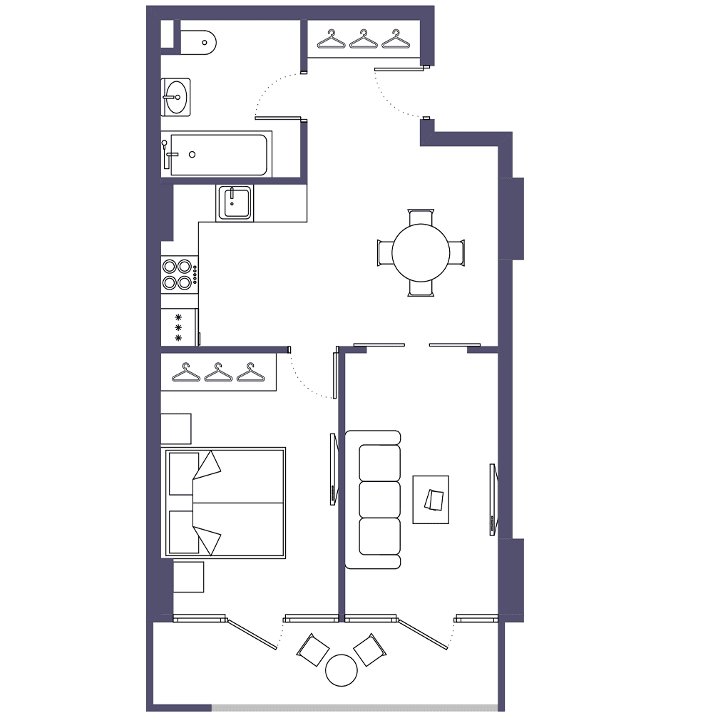 1-комн., 55.3 м²
