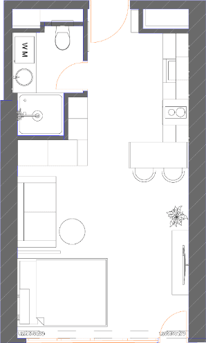 Студия, 33.3 м²