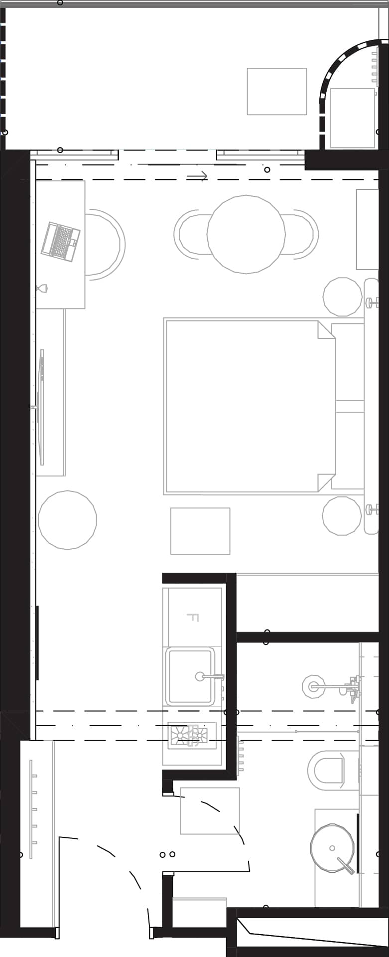 1-room, 34.2 m²