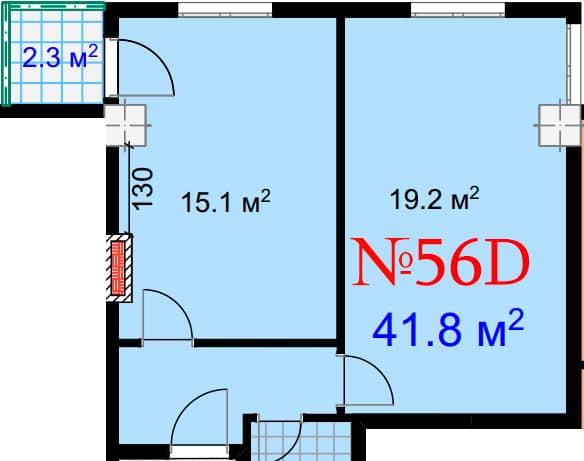 1-комн., 44.1 м²