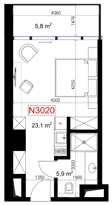 1-комн., 34.8 м²