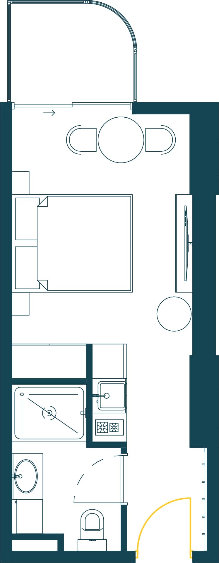 单间, 29.1 m²