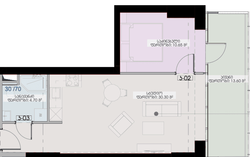 1-комн., 59.3 м²