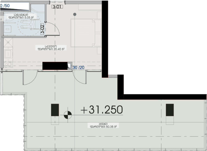 1-комн., 75.8 м²