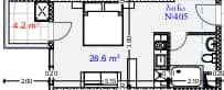 Студия, 32.8 м²