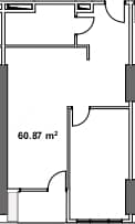 1-комн., 60.9 м²
