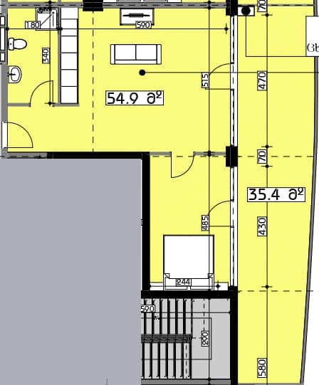 两居室, 54.9 m²