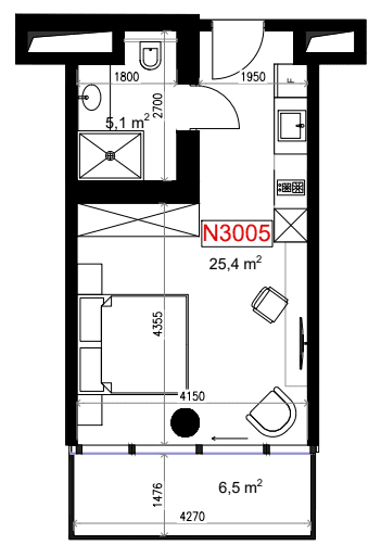 1-комн., 37 м²