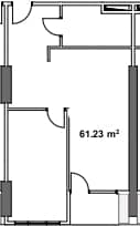 1-комн., 61.2 м²